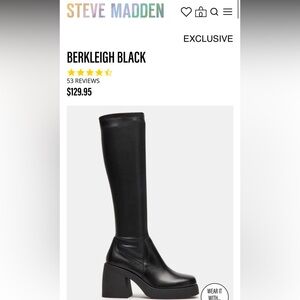 Steve Madden Berkleigh Black Platform Boots